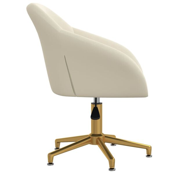 vidaXL Chaises pivotantes &agrave; manger lot de 2 cr&egrave;me velours