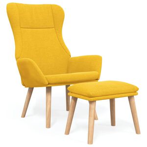 vidaXL Chaise de relaxation avec repose-pied Jaune moutarde Tissu