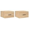 vidaXL Tables de chevet murales 2 pcs ch&ecirc;ne sonoma 35x35x20 cm