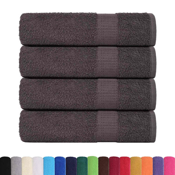 vidaXL Serviettes de bain FROGN 4 pcs anthracite 100x150 cm 360 g/m&sup2;