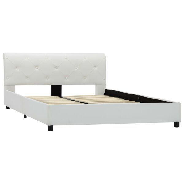 vidaXL Cadre de lit sans matelas blanc similicuir 120x200 cm