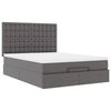 VidaXL Cadre de lit ottoman avec matelas gris 140x200 cm similicuir