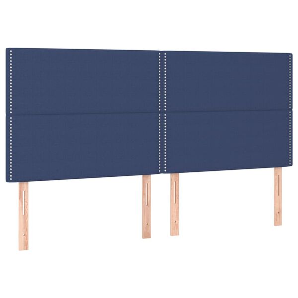 vidaXL T&ecirc;te de lit Bleu 180x5x118/128 cm Tissu