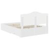 vidaXL Cadre de lit avec tiroir Blanc 160 x 200 cm Bois d'ing&eacute;nierie