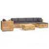 vidaXL Salon de jardin 7 pcs avec coussins Bois de teck solide