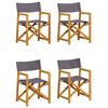 vidaXL Chaises de jardin pliables lot de 4 gris fonc&eacute; tissu