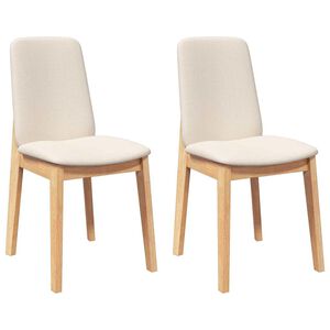 vidaXL Chaises &agrave; manger coussins 2 pcs bois massif caoutchouc