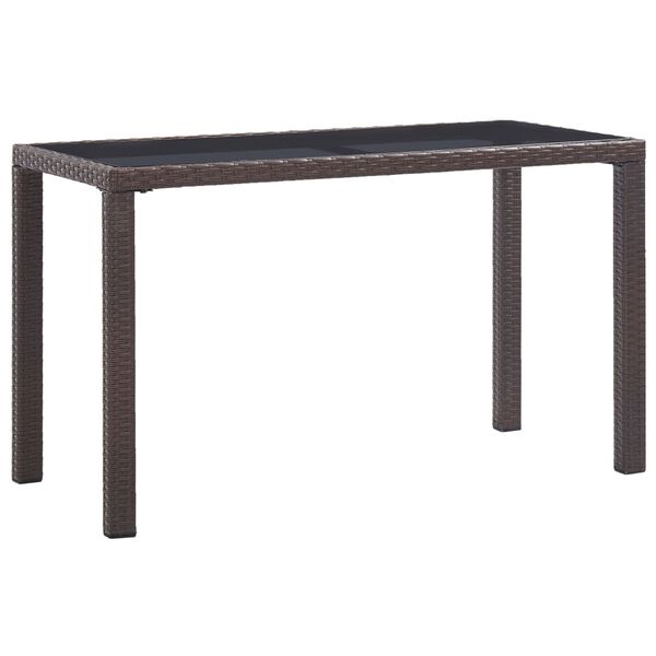 vidaXL Table de jardin Marron 123x60x74 cm R&eacute;sine tress&eacute;e