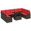 vidaXL Ensemble de Canap&eacute;s 10 pc 9-Nombre de places Marron et rouge