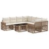 vidaXL Ensemble de canap&eacute; de jardin 9 pc Beige et blanc cr&egrave;me