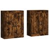 vidaXL Armoires murales 2 pcs ch&ecirc;ne fum&eacute; bois d'ing&eacute;nierie