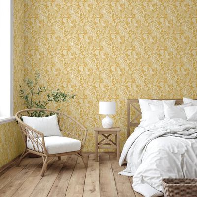 DUTCH WALLCOVERINGS Papier peint Mae Ocre et beige