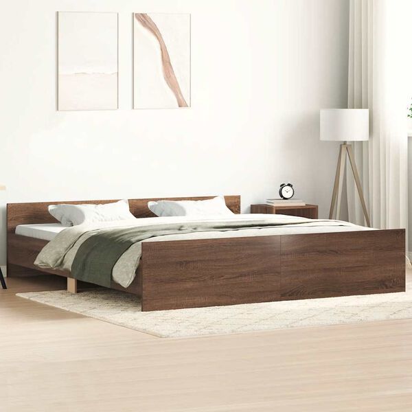 vidaXL Cadre de lit sans matelas ch&ecirc;ne marron 160x200 cm