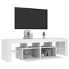 vidaXL Meuble TV avec lumières LED Blanc 140x36,5x40 cm