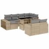 vidaXL Salon de jardin 11 pcs avec coussins beige r&eacute;sine tress&eacute;e