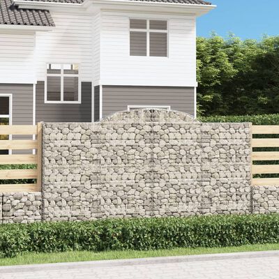 vidaXL Paniers à gabions arqués 11 pcs 300x30x160/180 cm Fer galvanisé