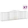 vidaXL Paniers &agrave; gabions arqu&eacute;s 7 pcs 400x50x100/120 cm Fer galvanis&eacute;
