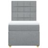 vidaXL Sommier &agrave; lattes de lit avec matelas Gris clair 90x200 cm Tissu