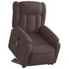 vidaXL Fauteuil inclinable de massage Marron fonc&eacute; Tissu