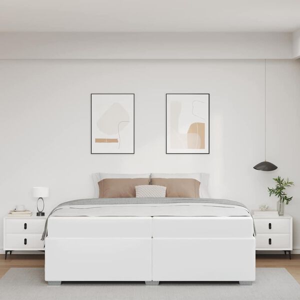 vidaXL Cadre de lit Blanc 200 x 200 cm Faux cuir