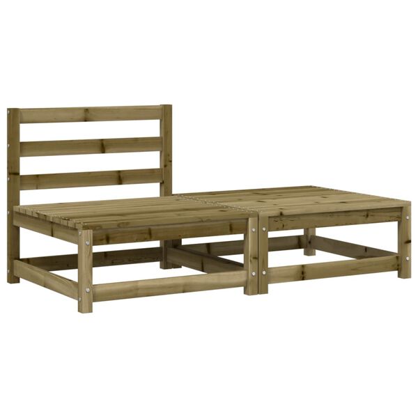 vidaXL Canap&eacute; de jardin sans accoudoirs avec coussins et repose-pieds