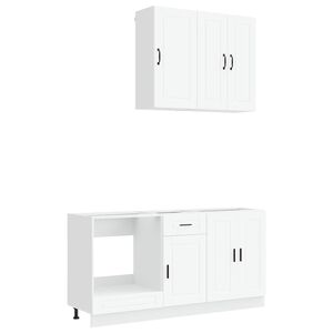 vidaXL Unit&eacute; de cuisine PORTO 5 pc Blanc Bois d'ing&eacute;nierie