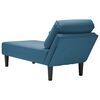 vidaXL Fauteuil long avec coussin et accoudoir droit bleu velours