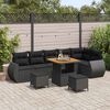 vidaXL Ensemble de canap&eacute; de jardin 9 pcs Noir polyrotin