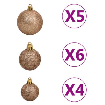 vidaXL Arbre de Noël mince pré-éclairé et boules argenté 180 cm