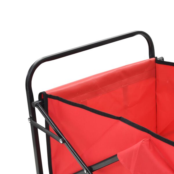 vidaXL Chariot à main pliable Acier Rouge