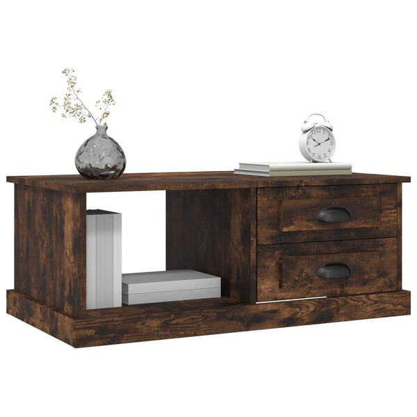 vidaXL Table basse Ch&ecirc;ne fum&eacute; 90x50x35 cm Bois d'ing&eacute;nierie