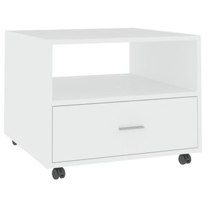 vidaXL Table basse blanc 55x55x40 cm bois d'ing&eacute;nierie