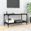 vidaXL Meuble TV Noir 80x33x41 cm Bois d'ing&eacute;nierie et acier