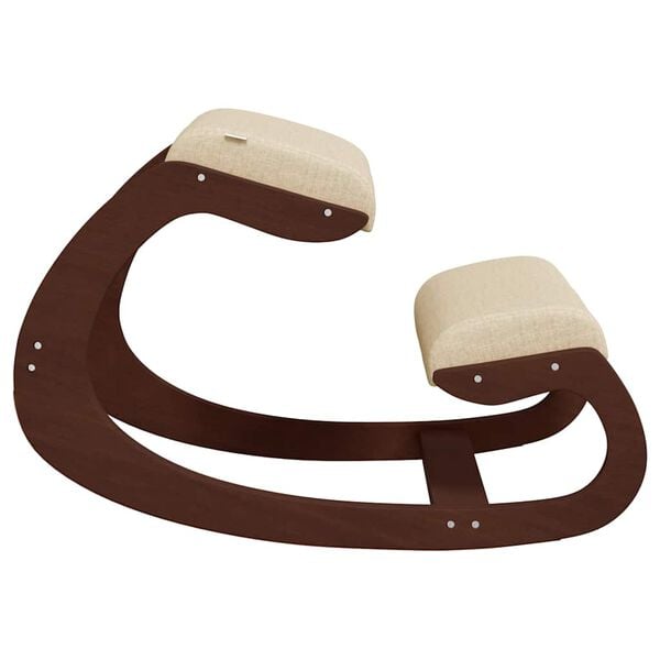 vidaXL Chaise assis-genoux cr&egrave;me 55x84x55 cm contreplaqu&eacute; de bouleau