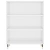 vidaXL Buffet haut Blanc brillant 69,5x34x180 cm Bois d'ing&eacute;nierie