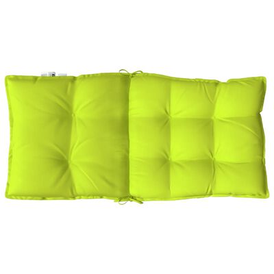 vidaXL Coussins de chaise à dossier bas lot de 2 vert vif