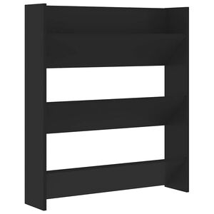 vidaXL Armoire &agrave; chaussures murale noir 80x18x90 cm bois d'ing&eacute;nierie
