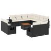 vidaXL Salon de jardin 12 pcs avec coussins noir r&eacute;sine tress&eacute;e