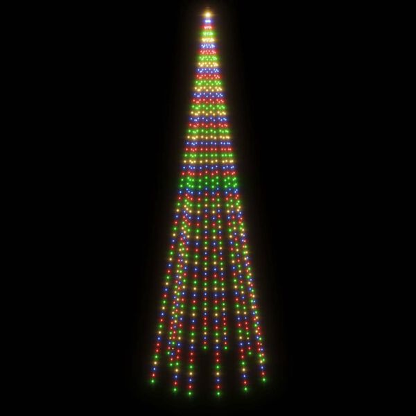vidaXL Sapin de Noël sur mât de drapeau 732 LED Colorées 500 cm
