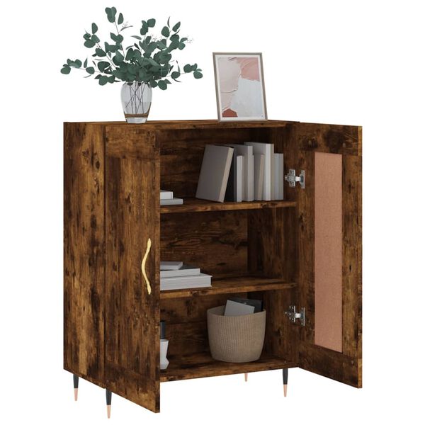 vidaXL Buffet ch&ecirc;ne fum&eacute; 69,5x34x90 cm bois d'ing&eacute;nierie