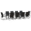 vidaXL Ensemble de salle &agrave; manger pour jardin 11 pcs Noir Acier
