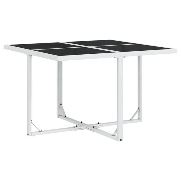 vidaXL Ensemble à manger de jardin avec coussins 5 pcs blanc textilène