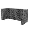 vidaXL Cadre de gabion de poubelle triple Acier 250 x 100 x 120 cm