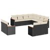 vidaXL Salon de jardin 11 pcs avec coussins noir r&eacute;sine tress&eacute;e
