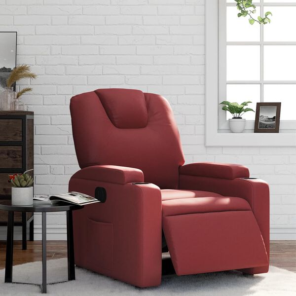 vidaXL Fauteuil inclinable &eacute;lectrique Rouge bordeaux Similicuir