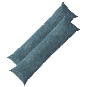 vidaXL Housse de coussin 2 pc HEERLEN Bleu 40 x 145 cm Tissu Chenille