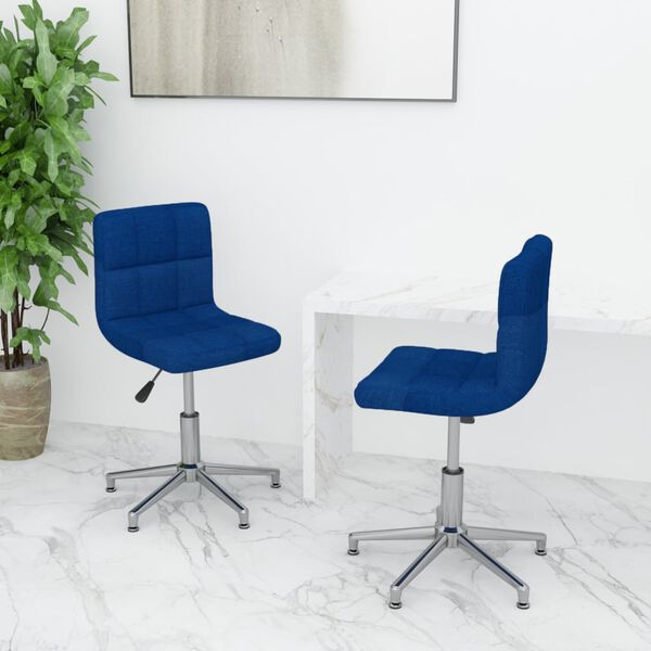 vidaXL Chaises pivotantes &agrave; manger lot de 2 bleu tissu