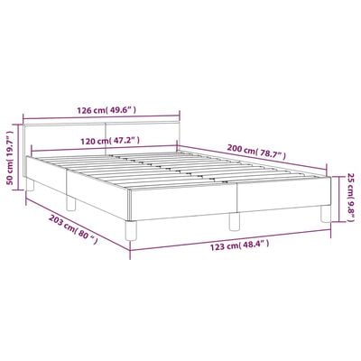 vidaXL Cadre de lit sans matelas noir 120x200 cm tissu