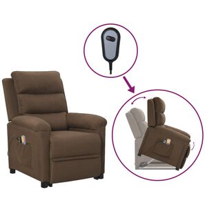 vidaXL Fauteuil de massage Marron Tissu