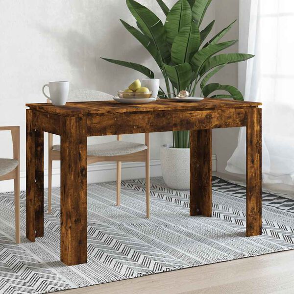 vidaXL Table &agrave; d&icirc;ner ch&ecirc;ne fum&eacute; 120x60x76 cm bois d'ing&eacute;nierie